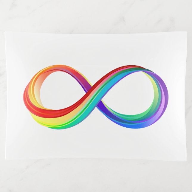 Layered Rainbow Infinity Symbol Trinket Tray (Front)