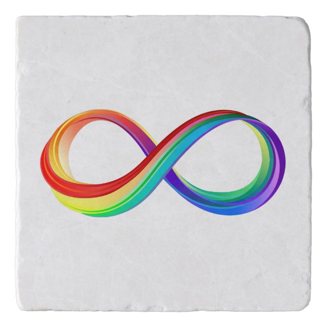 Layered Rainbow Infinity Symbol Trivet (Front)
