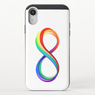 Layered Rainbow Infinity Symbol iPhone XR Slider Case
