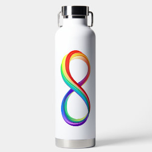 Layered Rainbow Infinity Symbol Water Bottle