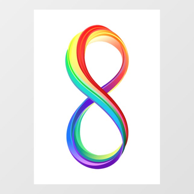 Layered Rainbow Infinity Symbol Window Cling (Sheet)