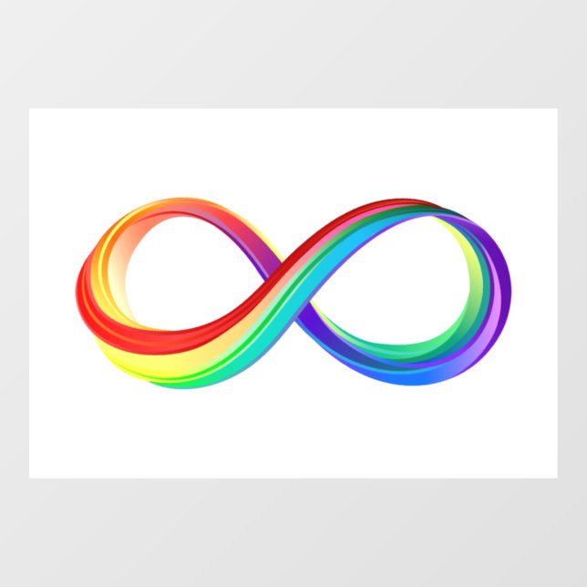 Layered Rainbow Infinity Symbol Window Cling (Sheet)