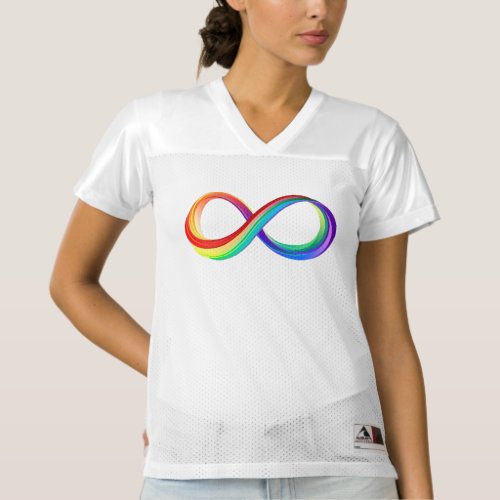 Layered Rainbow Infinity Symbol Womens Football Jersey