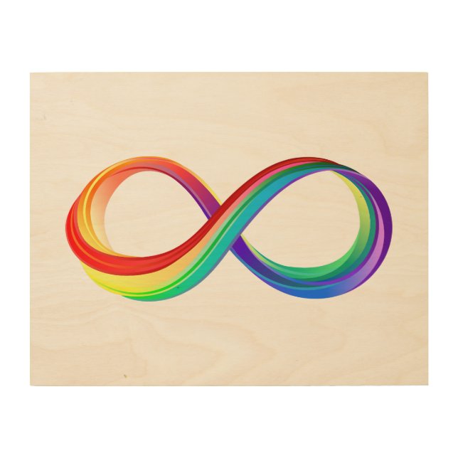 Layered Rainbow Infinity Symbol Wood Wall Art (Front)