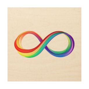 Layered Rainbow Infinity Symbol Wood Wall Art