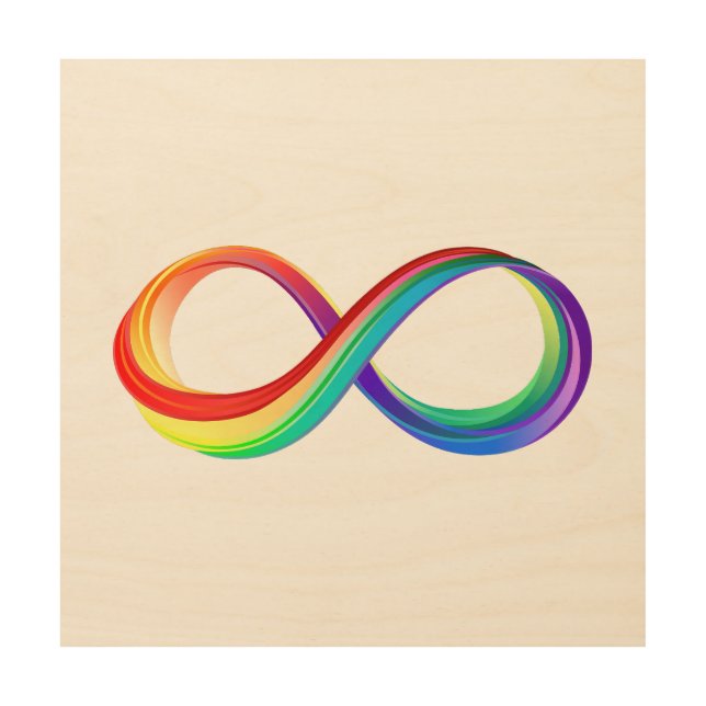 Layered Rainbow Infinity Symbol Wood Wall Art (Front)