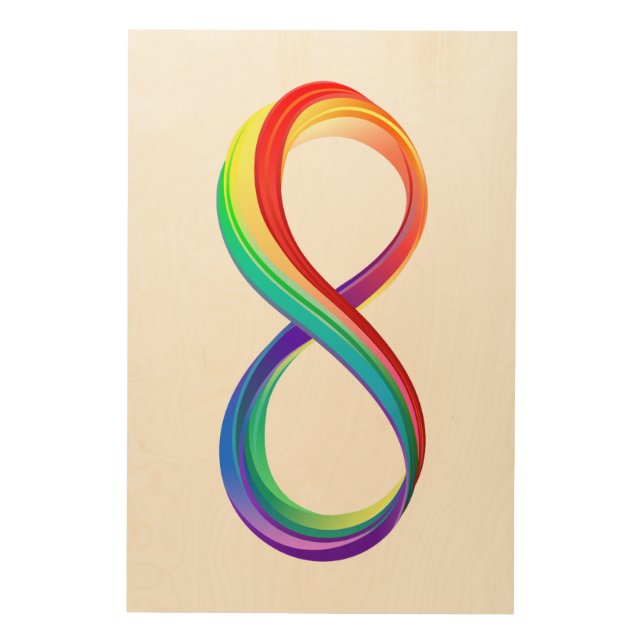 Layered Rainbow Infinity Symbol Wood Wall Art (Front)