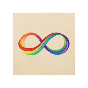 Layered Rainbow Infinity Symbol Wood Wall Art