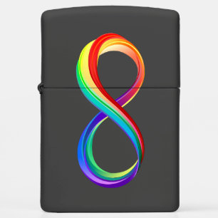 Layered Rainbow Infinity Symbol Zippo Lighter