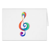 Layered rainbow treble clef (Front Horizontal)