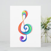 Layered rainbow treble clef (Standing Front)