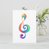 Layered rainbow treble clef (Standing Front)