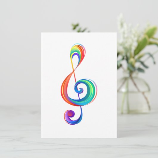 Layered rainbow treble clef (Standing Front)