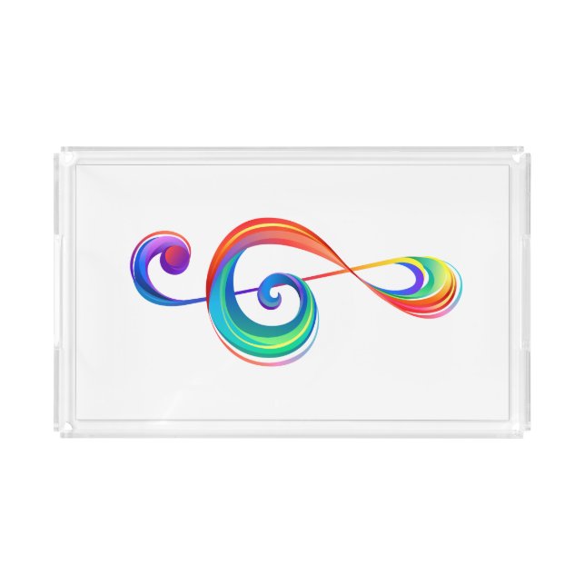Layered rainbow treble clef acrylic tray (Front)