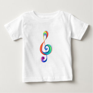Layered rainbow treble clef baby T-Shirt