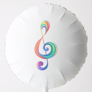 Layered rainbow treble clef balloon