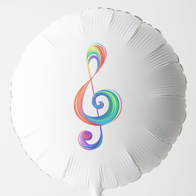 Layered rainbow treble clef balloon (Front)