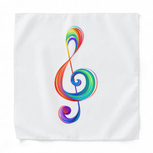 Layered rainbow treble clef bandana