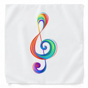 Layered rainbow treble clef bandana