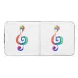 Layered rainbow treble clef beer pong table