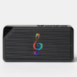 Layered rainbow treble clef bluetooth speaker