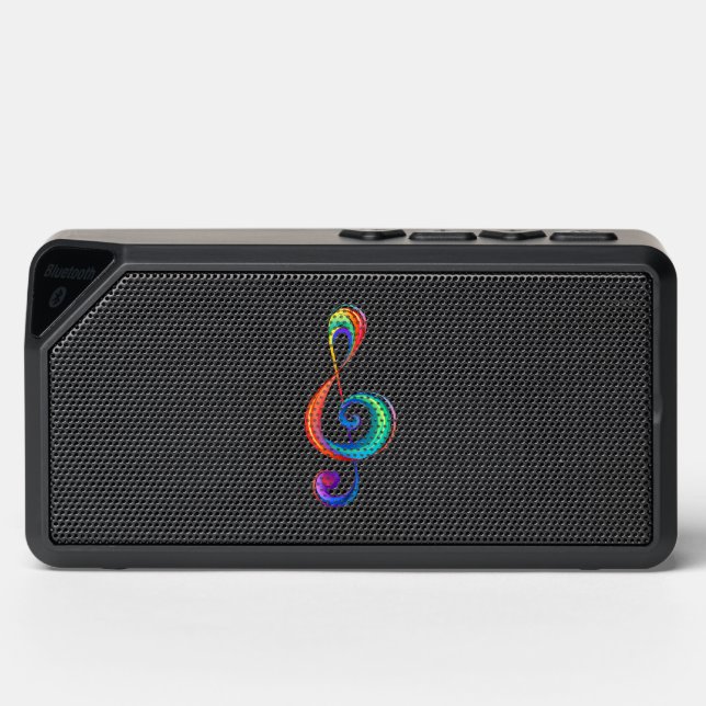 Layered rainbow treble clef bluetooth speaker (Front)