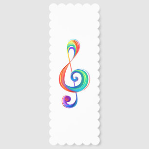 Layered rainbow treble clef bookmarks