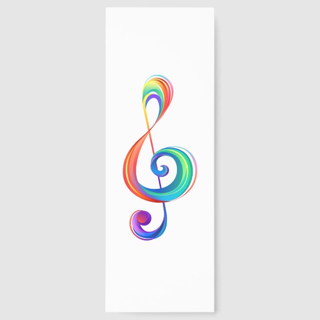 Layered rainbow treble clef bookmarks (Front)