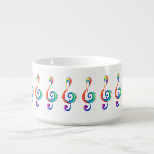 Layered rainbow treble clef bowl
