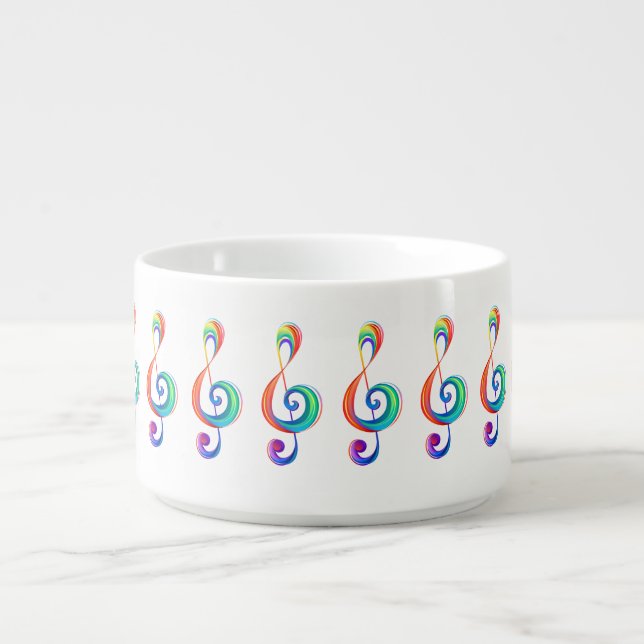 Layered rainbow treble clef bowl (Center)
