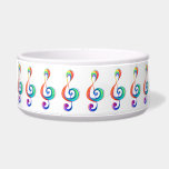 Layered rainbow treble clef bowl<br><div class="desc">Musical key drawn from multicolored layers of rainbow colors on white background.</div>