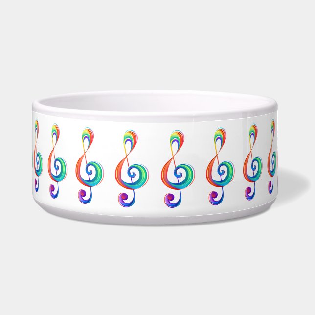 Layered rainbow treble clef bowl (Front)