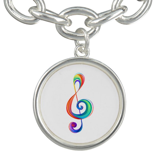 Layered rainbow treble clef bracelet (Design)