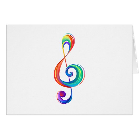 Layered rainbow treble clef cards (Front Horizontal)