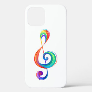 Layered rainbow treble clef iPhone 12 pro case