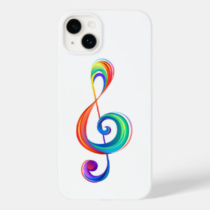 Layered rainbow treble clef Case-Mate iPhone 14 plus case