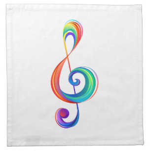 Layered rainbow treble clef cloth napkin