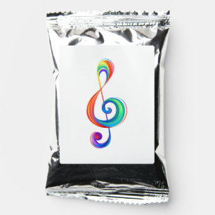 Layered rainbow treble clef coffee drink mix
