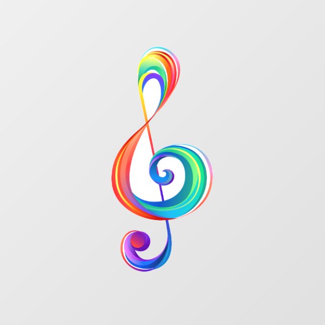 Layered rainbow treble clef cutout (Front)