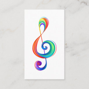 Layered rainbow treble clef discount card