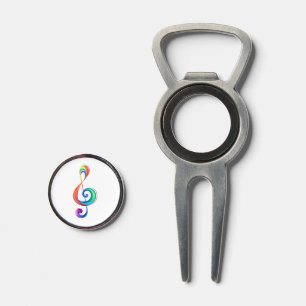 Layered rainbow treble clef divot tool