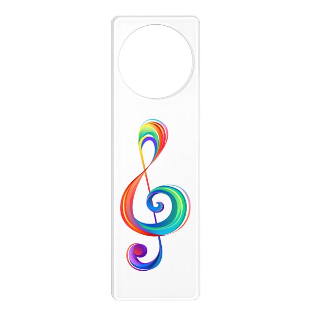 Layered rainbow treble clef door hanger (Front)