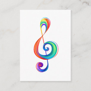 Layered rainbow treble clef enclosure card