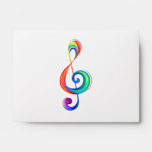 Layered rainbow treble clef envelope