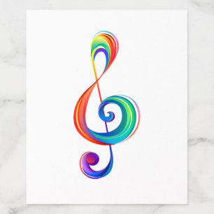 Layered rainbow treble clef envelope liner