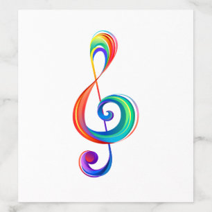 Layered rainbow treble clef envelope liner