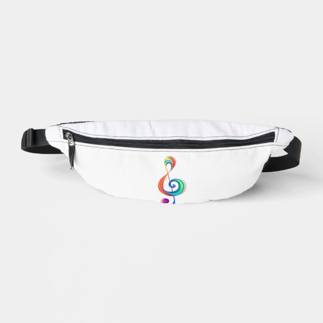 Layered rainbow treble clef fanny pack (Front)