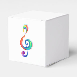 Layered rainbow treble clef favor boxes