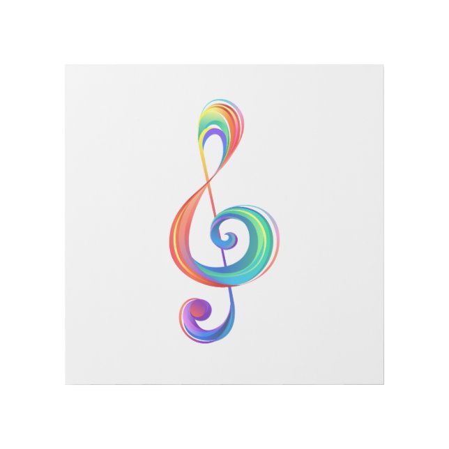 Layered rainbow treble clef gallery wrap (Front)