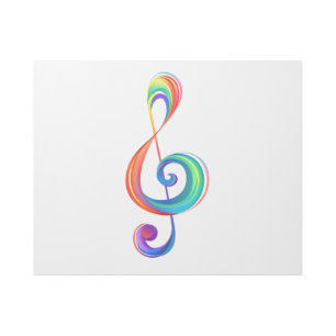 Layered rainbow treble clef gallery wrap